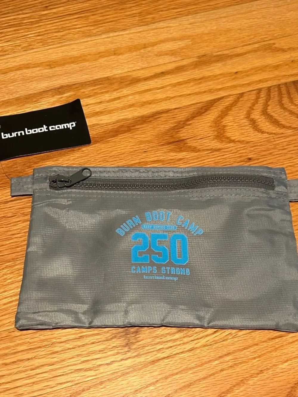 Burn Boot Camp 250 Camps Strong Gray Toiletry Pouch with Blue Logo - Picture 1 of 1